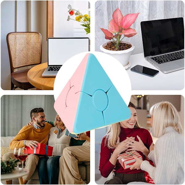 Pyramid Speed Cube - ABS-materiaalista valmistettu Pyraminx ilman tarroja | Kannustaa oppimaan taikakuution | Sujuva pyörivä palapeli | Visuaalisesti miellyttävä palapelilelu round beads