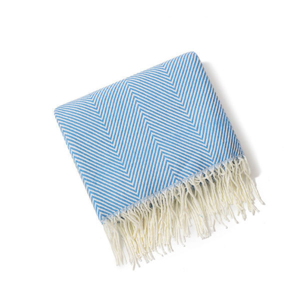 Hyggeligt tæppe, sengetæppe, sofa, uldtæppe, tæppe, plaid, sofatæppe, fluffy sofatæppe, merinouldstæppe, fluffy varmt tæppe blå 130*220cm