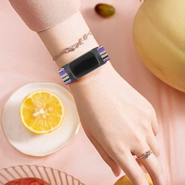 3-pak Elastisk Nylon for Fitbit Charge 5 - Justerbare Stoff Pustende Erstatningsremmer