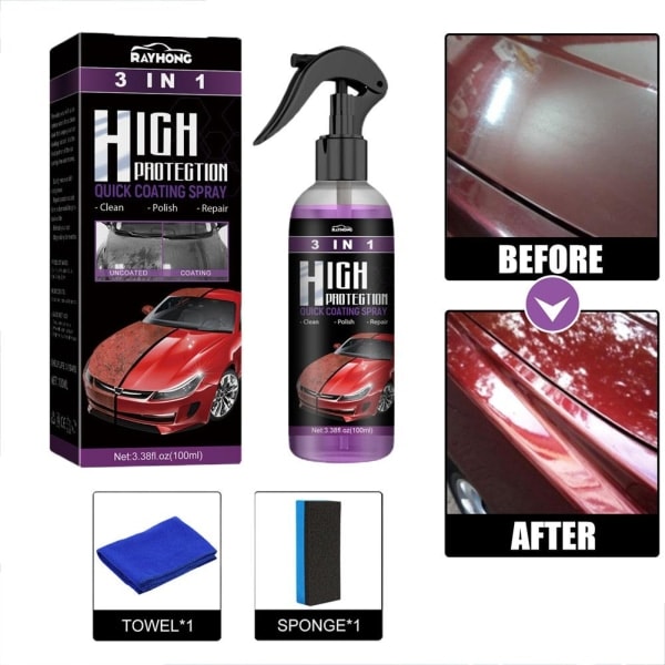 3 i 1 100ML Bil Hög Skydd Snabb Beläggning Keramisk Beläggning Spray