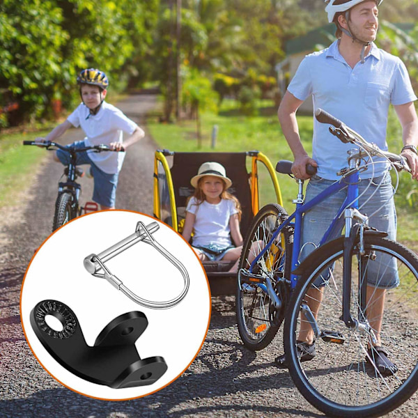1 Sæt Cykeltrailerkobling Stærk Rustfri Korrosionsbestandig Universal Heavy Duty Connector Kulstofstål Baby Barnevogn Trailer Trækbeslag D