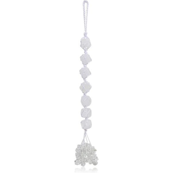 Krystall Henger Healing Krystaller Edelstener Dekor Tumbled Steiner Bil Bakspeil Vegg Henger Krystaller Reiki Krystall Gaver Clear Quartz