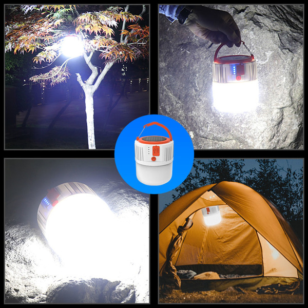 2-i-1 solcelled campinglys med multifunksjonell powerbank