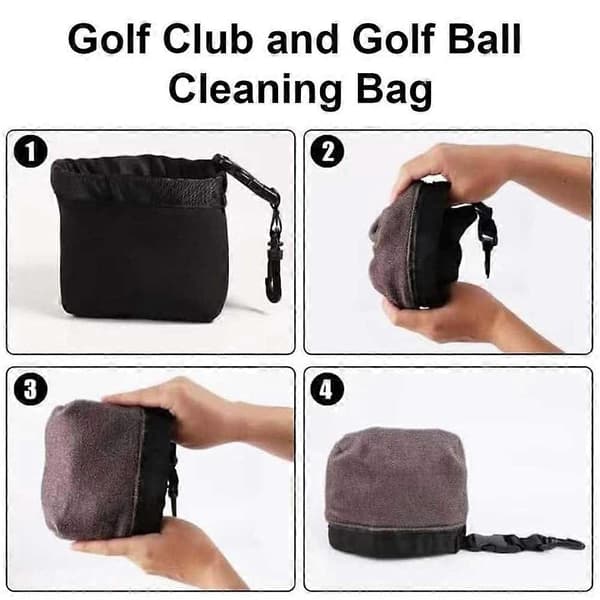 Golfkølle Bold Rensepose Bærbar Vandtæt Bære Vaskepose Multipurpose Kølle Aftørringstilbehør 3pcs