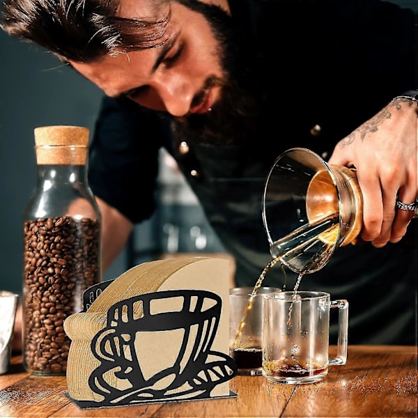 2 stk. Kaffefilterholder Metal Kaffepapirstativ Kaffepapir Opbevaringsstativ Kaffepapir Opbevaringsbeholder Dispenser Serviet Holder til Restaur