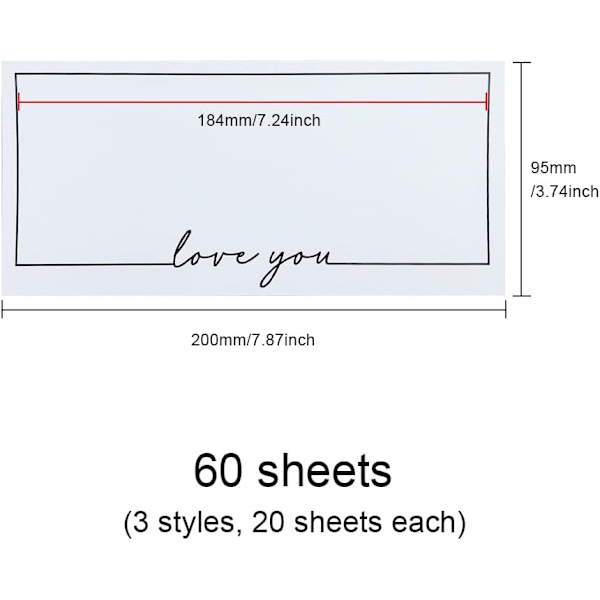 60 stk. 15 * 10CM/20.4 * 9.4 CM Beskedkort, Gavekort, Takkekort, Blanke Visitkort, til DIY Grafitti Beskeder, DIY Kreationer 20.4*9.4cm