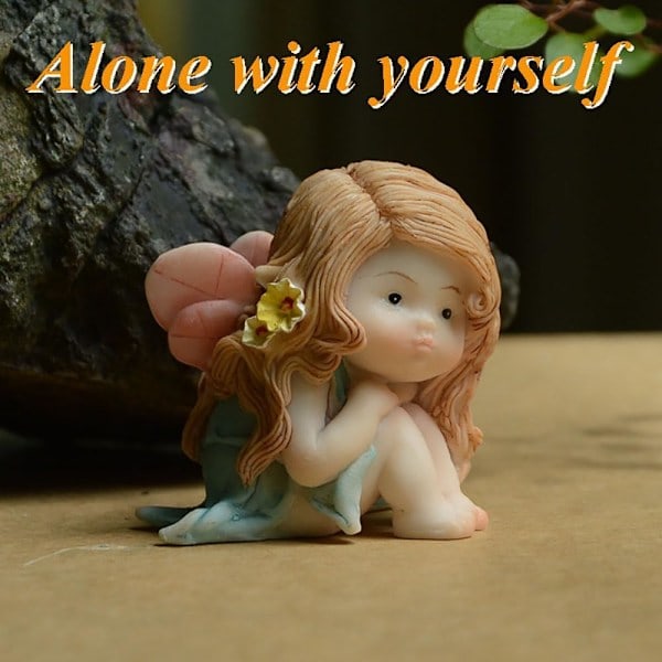 Miniature Fe Havefigur til Haven - Drømmende Fe Statue Peaceful Fairy