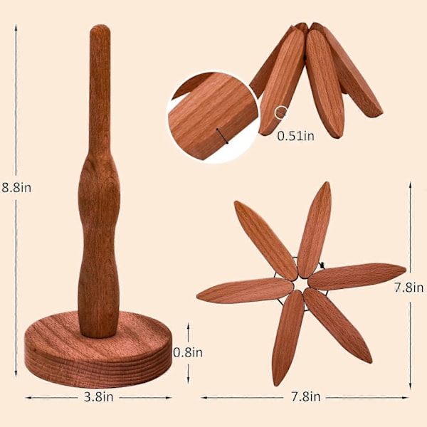Puiset puu-lasinaluset, puiset pannunaluset kuumille astioille - 3 kappaleen setti helppoon säilytykseen - Sopii kuumille astioille/pannuille/kulhoille/teekannuille/kuumille alustoille Wood Color
