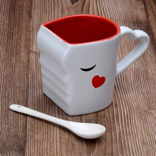 2-delt kaffekrus sæt til par, kyssekop sæt med Valentinsdag jubilæumsgave til par