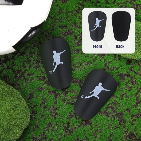 1 Par Mini Fotbollsbenskydd, Extra Små Benskydd Miniatyr Skyddsutrustning (10x6cm, Svart)