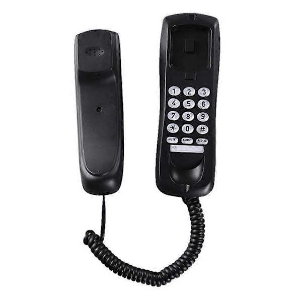 Fastnettelefon til vægmontering med hurtigopkald - Hukommelsesknapper vægtelefon Black