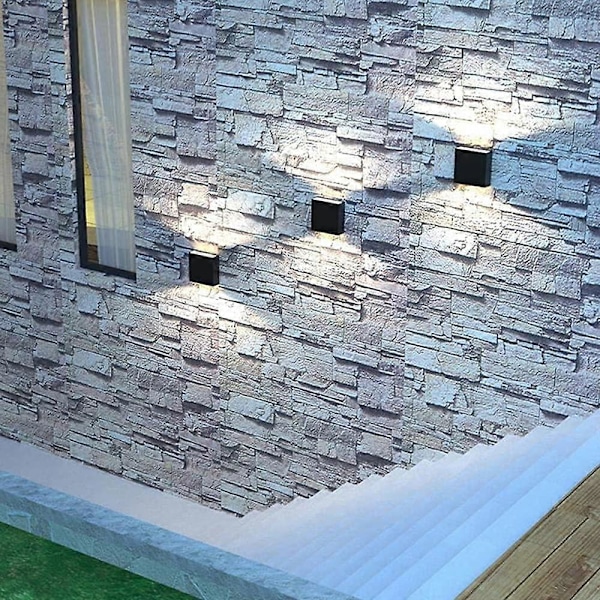 Modern LED Vägglampa i Aluminium Svart Fyrkantig Vägglampa 10 x 10 x 5 cm Vattentät Lämplig Inomhus eller Utomhus för Vardagsrum Vägg Sovrum