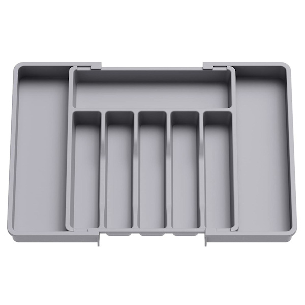 Bestikboks Udvidbar Skuffeorganizer Justerbar Bredde Kompakt Design Nem Adgang Rum Grey