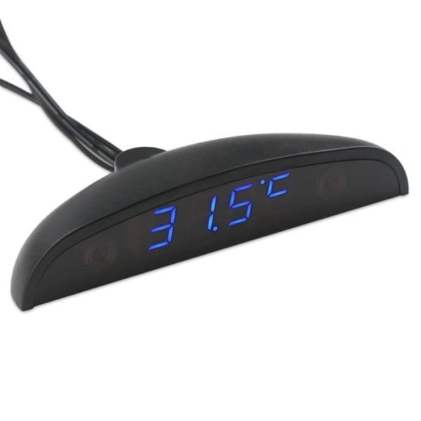 Bilklocka, 2-i-1 biltermometer, LED digital display, blått typsnitt klocka