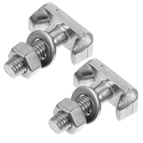 2 stk Batteribils Batterier Rustfritt Stål Bolter Klemmer Bolt Auto T Bolt Mutter Batterikabel Terminal