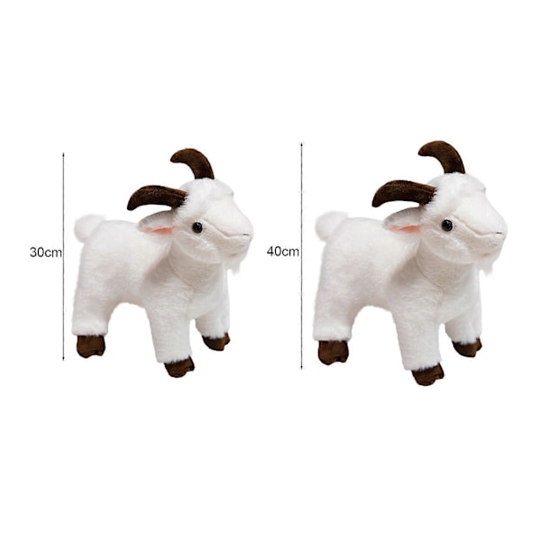 Stående Geit Plussjeleketøy Svart Hvit Geit Plushie Stoffdyr Dukke Pute Hjem Kontor Soverom Dekorasjon Barn Voksne Jul Bursdagsgave Black L