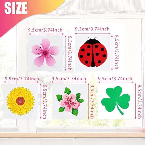 50-pack flugfångare för inomhusbruk, fönsterflugfällor, klibbiga flugfångare för hemmet 9,5x9,5 cm