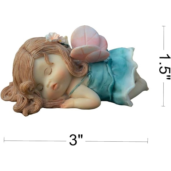 Miniatyr Fe Hagefigur - Drømmende Fe Statue Dreaming Fairy