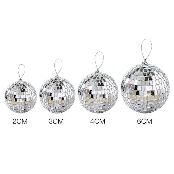 6/12 stk Mini Diskokule Festdekorasjoner Sølv Mini Plastpynt Små Diskokuler Silver 6CM