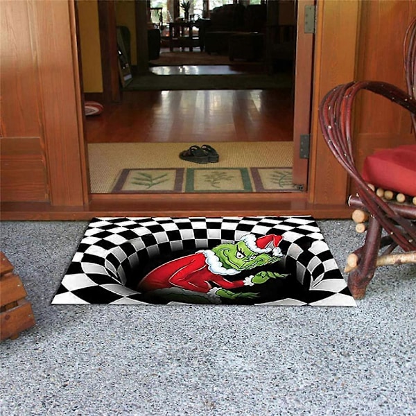 Grinch Jouluovi Matto Luistamaton 3D Illuusio Tervetuloa Ovi Matto Joulu Koti Sisustus Lahja B