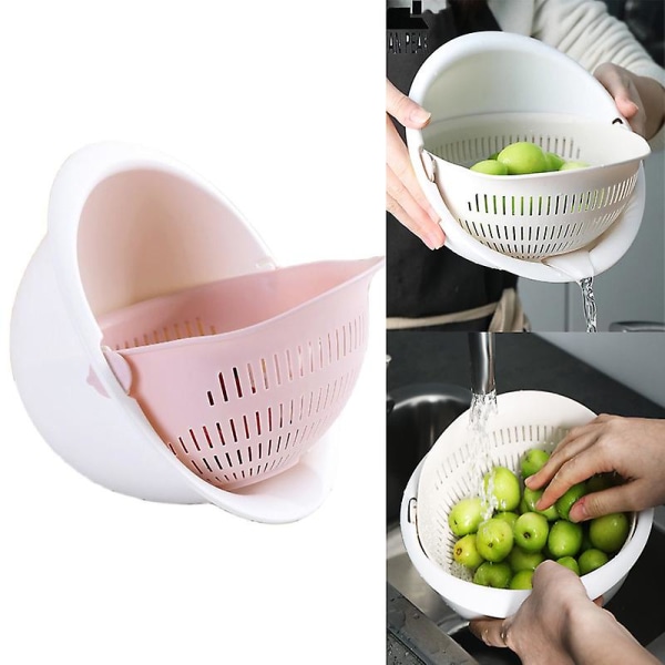 Drain Basket Double Layer Washing Strainer Storage Basket