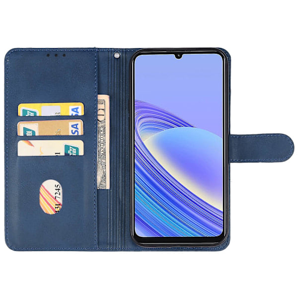 Læder Telefon Cover til Tcl 40 Se Blue