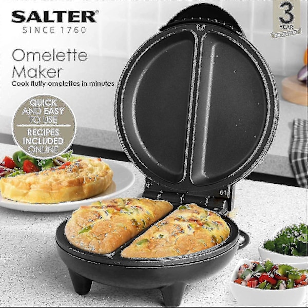 Dubbel Omelettmaskin Dubbel Äggkokare med Non-Stick-plattor, Djup Elektrisk Multikokare, 2-3 Minuters Förvärmning Bättre Val från JJGI