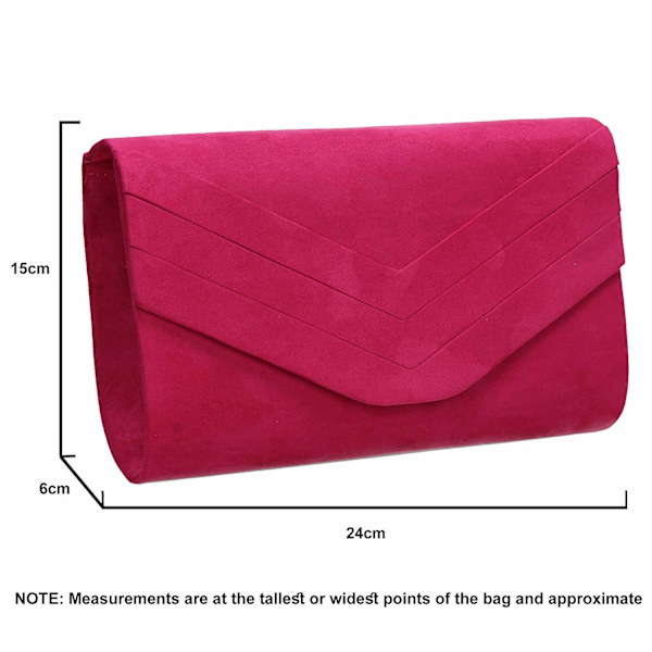 Snygg Clutch i Konstläder i Kuvertmodell för Bröllop, Kväll, Fest, Handväska Fuschia Pink