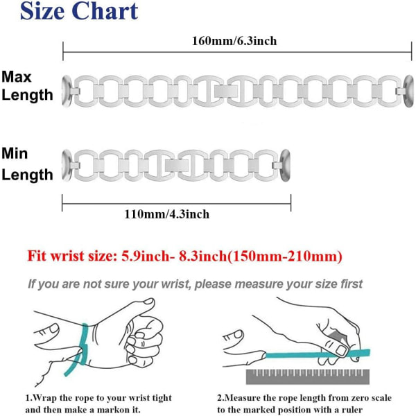 Kompatibel med Fitbit Luxe-reim, metallkjede for kvinner