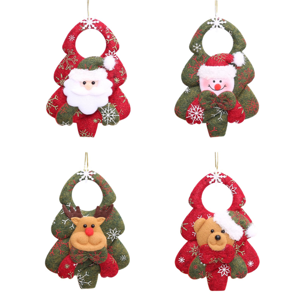 5x Julepynt Juleornamenter Snømann Elg Bjørn Hengende Juletre Ikke-vevd Hengende Dekorasjon for Hjemmekontor Ornament C C