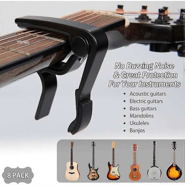 Gitarr för akustisk elgitarr (8-pack svart)
