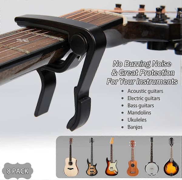 Guitar til akustisk elektrisk guitar (8-pak sort)