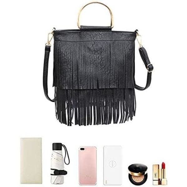 Kvinnors mode axelväska crossbody tote handväska frans