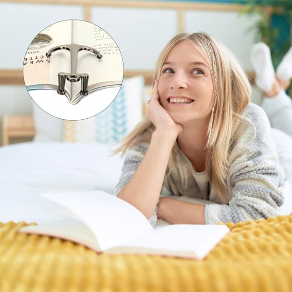 Kreativt metalbogmærke med glat overflade, værktøj til at holde bøger åbne, perfekt til lærere/studerende/bogelskere Black