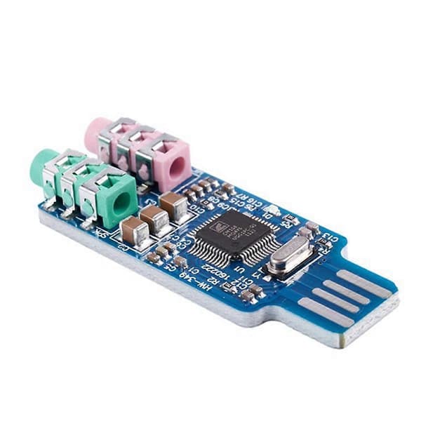 2 st Drivrutinsfritt USB-ljudkort CM108 USB-ljudkortchip Blå