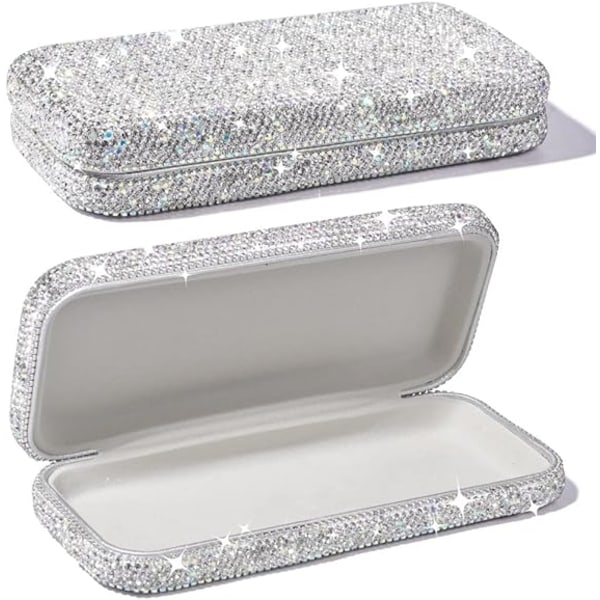 Briller Etui, Bling Krystal Rhinestone Solbriller Holder Hård Skal Beskyttende Stor Brille Etui Opbevaringsboks til Briller Solbriller