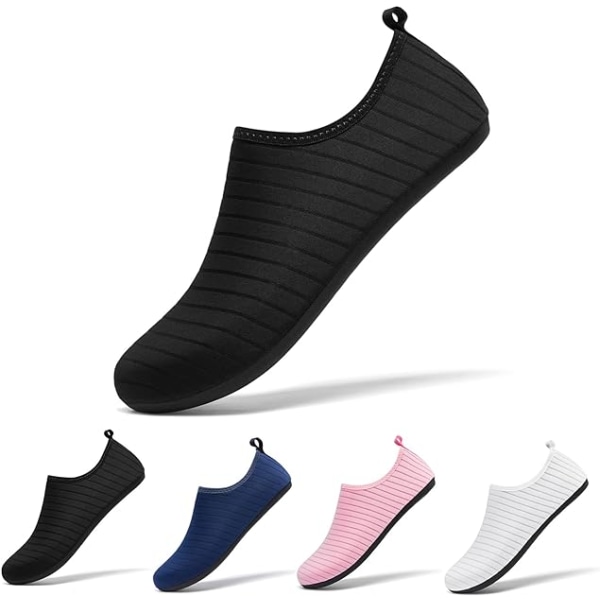 Vattenskor Strand Simma Hav Aqua Sockor för Män Kvinnor Black 40/41