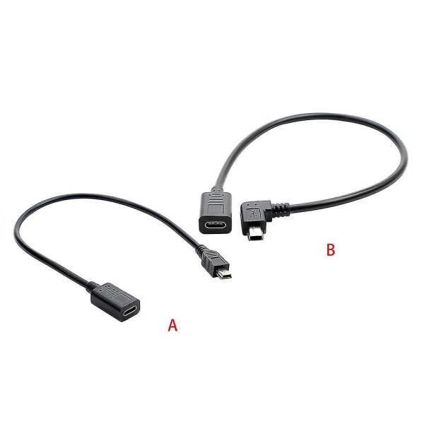 USB-C til Mini USB 2.0 Adapter, Type C Hunn til Mini USB Hann Adapterkabel A
