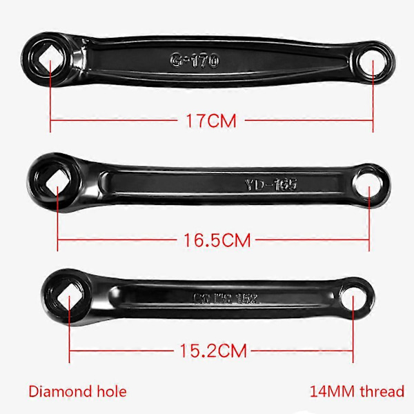 Cykelvevarm 170/165/152mm Rhombus Vevarm Pedalförbindelsetillbehör 170mm