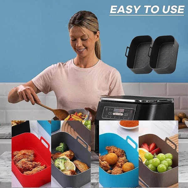 Silikon Airfryer för Ninja Air Fryer Dubbla Återanvändbara Air Fryer Silikonfoder för Ninja Air Fryer Tillbehör, Airfryer Foder Airfryer Access