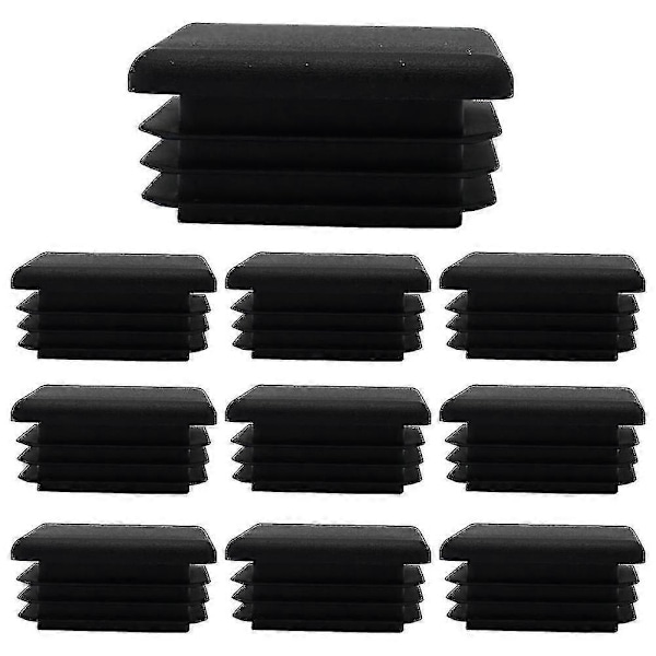 20 kpl Neliömuotoiset Muoviset Pistokeputken Päätysuojat Tuolin Liukusäätimet Mustat Muoviset Neliömäiset Pistokeet 30 x 30cm