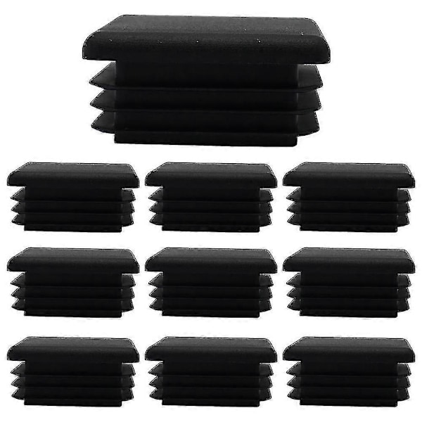 20 stk. Kvadratiske Plastikpropper Rørstolpe Endekappe Stol Glide Sort Plastik Kvadratiske Propper 30 x 30cm