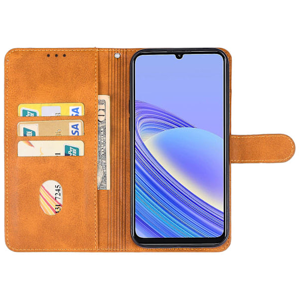 Læder Telefon Cover til Tcl 40 Se See Brown