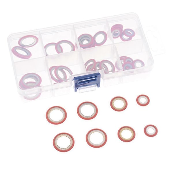 Automotive Airconditioneringssystem Kompressor O-ringe Kit Reparationsforsegling Pakning Red