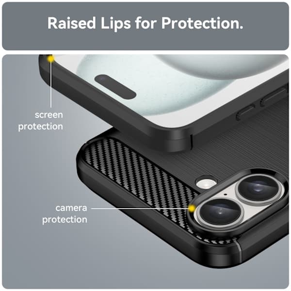 iPhone 16 Plus Cover Børstet Stål Sort