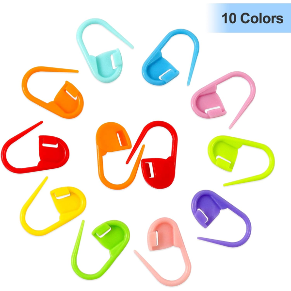 Maskmarkörer, 120 st maskmarkörer stickning, 10 färger maskmarkörer virkning, maskmarkörer clips, varvräknare virkning, virkningslås