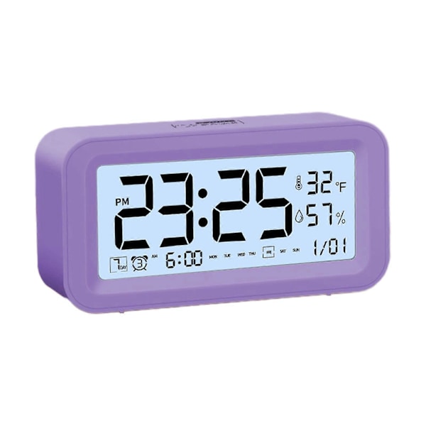 Digitaalinen Elektroninen Kello LED-näyttö Elektroninen Kello Stereo Digitaalinen Näyttö Uinuva Herätyskello 12/24H Vaihda Alaslasku Aika NUO0430 Purple