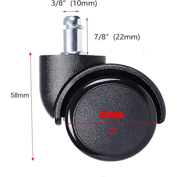 10mm Gummi Stam Hjul for Stol Erstatning