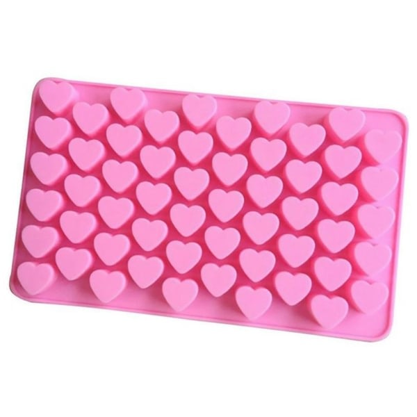 Is/Chokolade/Geleform med 55 Hjerter - Isform Pink