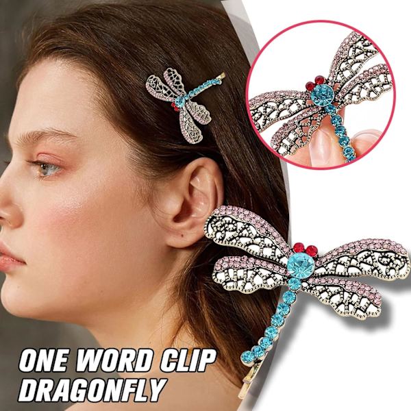 Dragonfly Hårspenne Retro Hårklipp Halloween Spøkelse Mamma Retro Dragonfly Hårspenne Klipp Søt Krystall Dyr Hårspenne